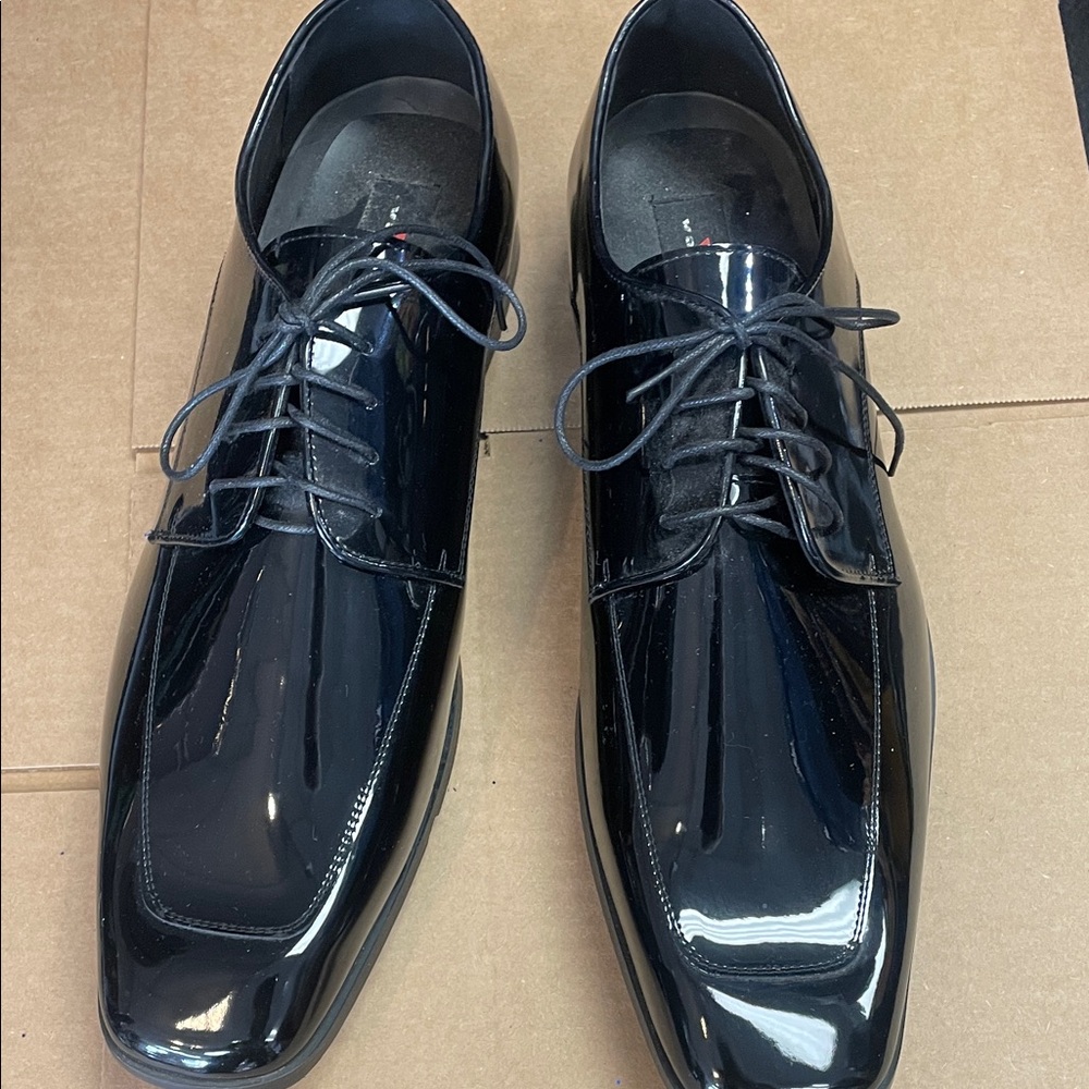 Elegant Black Patent Men's Tuxedo Dress Shoes